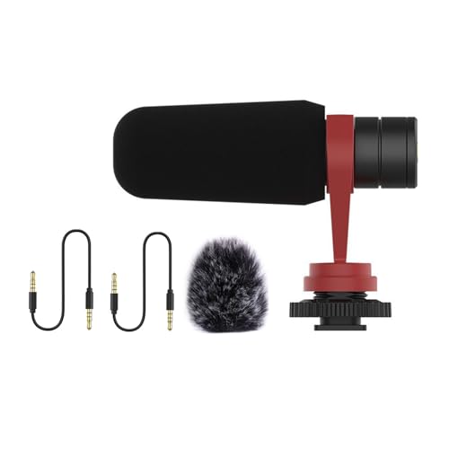 ZUJIABAO Micrófono profesional con soporte de choque para teléfono, cámara DSLR, smartphone, ligero, de aluminio, portátil para smartphone
