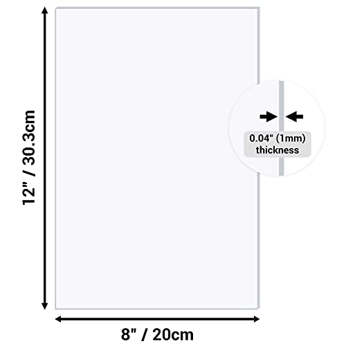 Image of 5 Pack 8 inch x 12 inch Clear Acrylic Sheet 0.04 inch Thick Plexiglass Sheet with Protective Film on Both Sides Transparent Plastic Boards for Crafts Picture Frame Glass Replacement DIY Display Projects