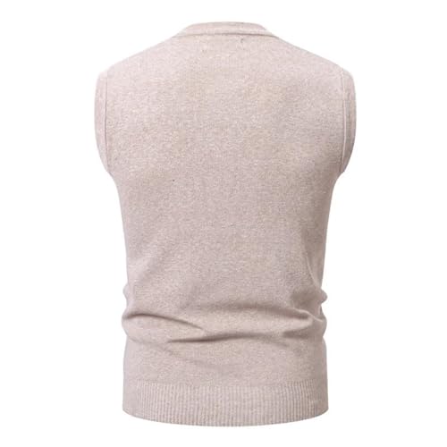 Men's Striped Sweater Vest, Warm V-Neck Knit Pullover, Retro Sleeveless Vest4