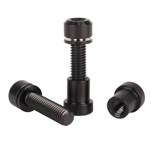 Image of Titanium Bolt M5x16 18 20mm with Washer Steerer Clamp Nut for Bicycle Stem Front Forking Lock Pack of 2 (Black, M5x20mm)
