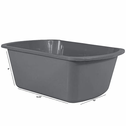 Wash Basins – Rectangular Plastic Hospital Bedside Soaking Tub [5 Pack] Small 7 Quart Graduated Bucket - Portable Washbasin For Washing, Cleaning, Foot Bath, Washing Dishes, Face Cleansing Bowl #TOP3