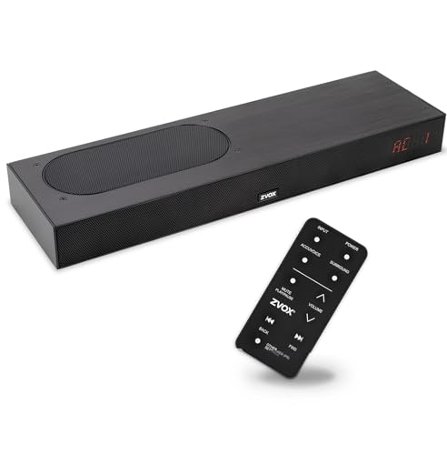 ZVOX AccuVoice AV835 Dialogue Clarifying Soundbar - Patented Hearing Technology with 20 Levels of Voice Boost, Dual Woofers, Low-Profile TV Speaker for Home Theater and Smart TV - Black