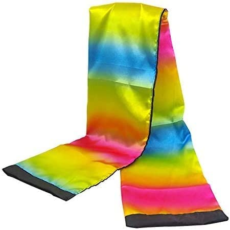 MOMOMAGE Magic Trick: Black to Rainbow Silk Scarf Magic Trick for All Ages, 120 × 16 cm