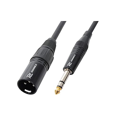 PD Connex câble audio cordon xlr mâle/jack 6,35 stéréo - 1,5m - Idéal pour relier vos enceintes de sonorisation Cover