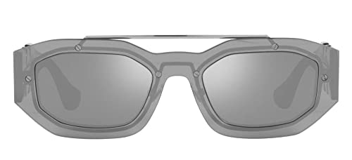 Versace Unisex Sunglasses Transparent Dark Grey Frame, Dark Grey Lenses, 51MM2