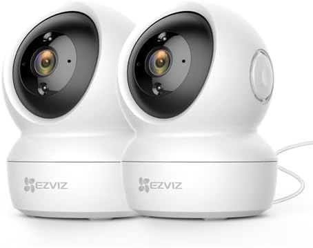 EZVIZ C6N (2-Pack) Cámaras Vigilancia WiFi Interior 360º, 1080P C...