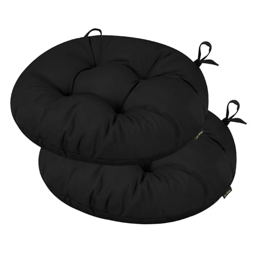 idee-home Outdoor Bistro Chair Cushions Set of 2 Round Seat Cushions
