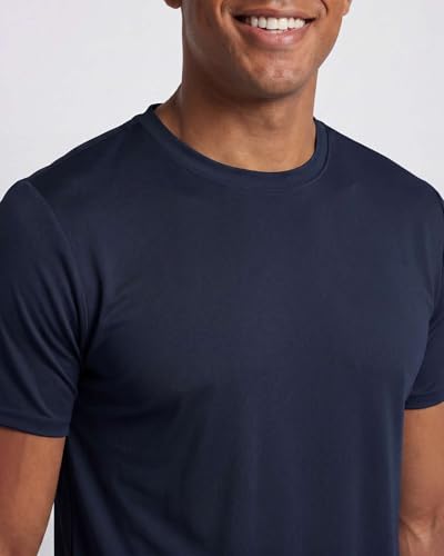 Image of Real Essentials 5 Pack: Men's Dry-Fit Moisture Wicking Active Athletic Performance Crew T-Shirt