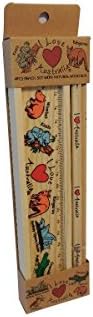 Fun Australian Wooden Pencil Case Set Stationary Holder - with 4 Lead Pencils and Ruler. Suitable for school or home for a boy or girl. Unique Souvenir Gift and Organizer.