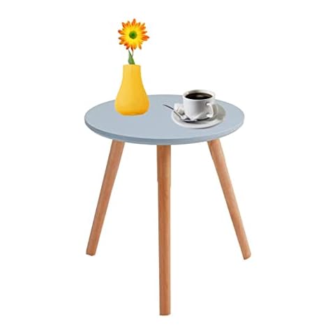 zeeyrak Elegant Round Side Table, Sofa Side Table with MDF Top & Wooden Legs, Multi-Functional Magazine Stand/Small Side Table/Bed Side Table/Coffee Table Wooden Side Table (40 x 40 x 40 cm) Cover