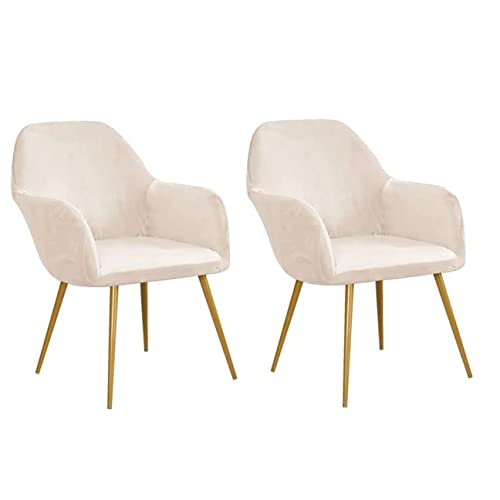 Fz Future Curved Back Dining Room Chair Covers Slipcover 1/2/4/6 Pcs Dining Chair Protector Armrest Height Bar Stools Covers With Elastic Band For Dining Room,Wedding, Ceremony, Banquet,Beige,2Pcs #TOP5