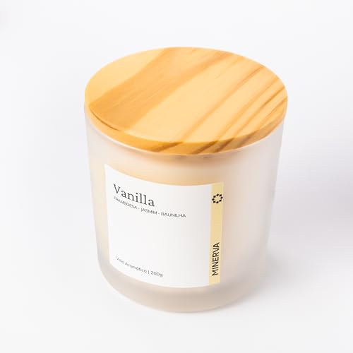 MINERVA - Vela Aromática Aromatizada Perfumada Artesanal (200g, Vanilla)