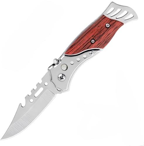 Image of Kitchen Utility Folder - Stainless Blade, Wooden-Style Handle