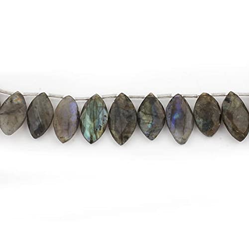 Labradorite rare front flash LKBEADS grande marquise facettée haut de gamme