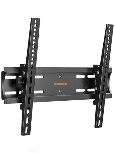 IWORKBOARD 40 50 55 inch Tilting TV Wall Mount for 24-65 TVs Low Profile TV Mount Ultra Slim Wall Mounts TVs Bracket Max VESA 400x400mm 99 lbs & 16 inch Studs Fit Most 32+ 42 43 45 Screen