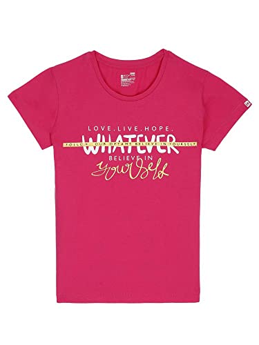 Image of BODYCARE Infant Baby Girls Cotton T-Shirt Round Neck Half Sleeves Ultra Soft Breathable Fabric Regular Fit Casual Tee Summer Wear Top for Kids