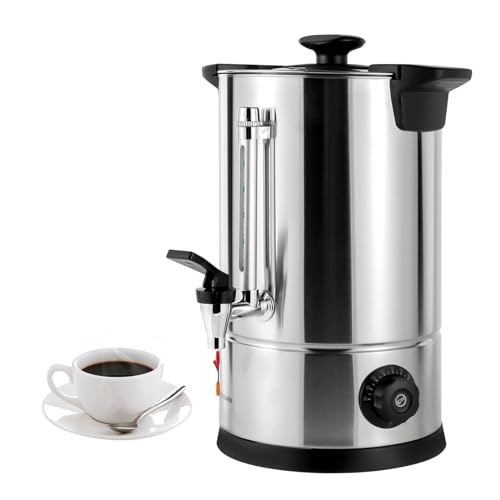 ステンレススチール製大型コーヒーディスペンサー、8L/10L/12L/15L/25L、業務用コーヒーポット、クイックブリュー用、自動給湯器、大人数やあらゆる機会に最適/シルバー/8L