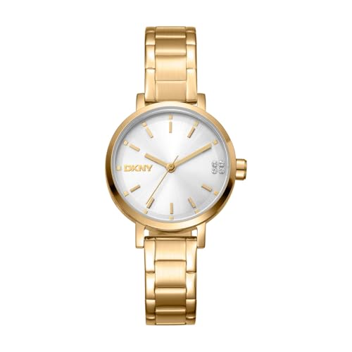 DKNY Soho Glitz 5 ATM Quartz Watch, Gold, onesize
