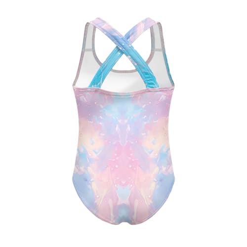 Image of Girls One Piece Swimsuits Teens Sleeveless Back Cross Strap Bathing Suit Kids Quick Dry Cute Beach Swimwear(5-14)
