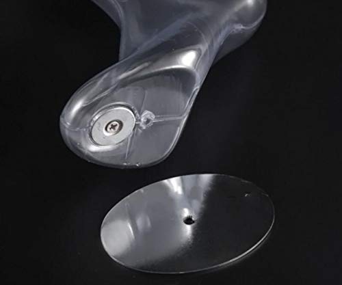 WellieSTR 1PC Clear Plastic Male Feet Mannequin Foot Model Male Foot Sock Sox Display Mold Short Stocking Mannequin - with Magnetic Base Plate
