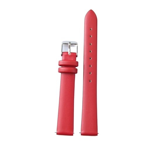 Correa de reloj cuero liberación rápida LUGEMA suave de 16mm adaptable a smartwatch rojo