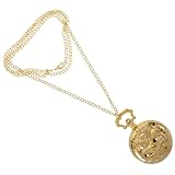 TOPPERFUN Vintage Taschenuhr Für Herren Große Analoge Quarzuhr Zodiac-Design Goldfarbene Antike Taschenuhr Robust Und Langlebig Präzise Zeitanzeige Für Ältere Menschen Und Studenten