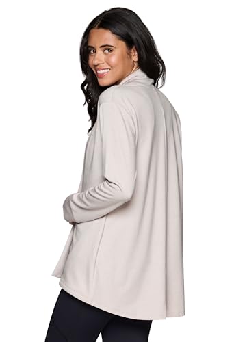 Image of RBX Active Women's Cardigan with Pockets, Lightweight French Terry Open Cardigan Sweater for Yoga, Everyday, with Plus Sizes
