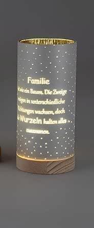formano Frühlingsdekoration 1 Stück Deko Licht 20cm mit Spruch und Timer-...