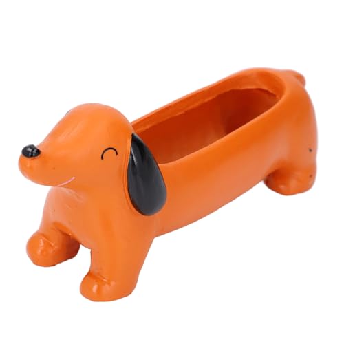 Tyenaza Dachshund Dog Planter, Succulent Pot Dog Flower Pot Garden Home Decor for Indoor Outdoor, 8.27 x 2.36 x 3.54 Inches