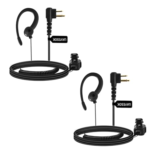 UAYESOK Walkie Talkie - Auricular de radio de seguridad en forma de G con micrófono PTT y auriculares para radio bidireccional Motorola CP040 DP1400 GP300 XT420 XT460 Hytera PD405 PD505 (2 piezas)