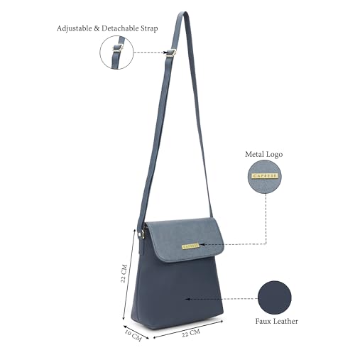Image of Caprese Fergi Large Crossbody Bag for Women with Adjustable Strap | Versatile Handbag with Zipper & Magnetic Button Closure for Everyday Use, Travel, & Special Occasions