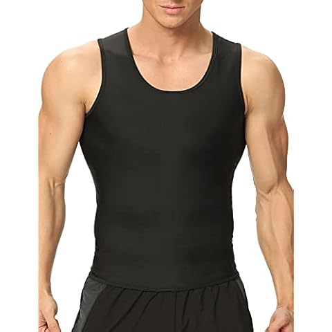 DoLoveY Men Sauna Suit Sweat Vest Waist Trainer Hot Slimming Tank Top Workout Shapewear Tummy Control Shaper Cover
