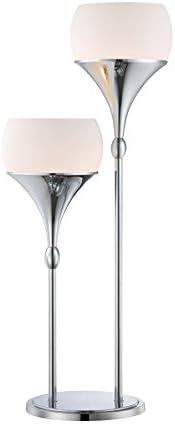 Lite Source LS-22225 Celestrel Table Lamp, 9"x 30.75", Chrome/Frosted