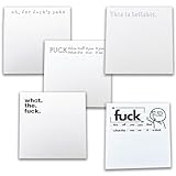 5/10-Packs Funny Sticky Note, 3×3inches Fuck This Sticky Note, White Self-Stick Notes for College Student, Office Desktop - 50sheets/Pack (5)