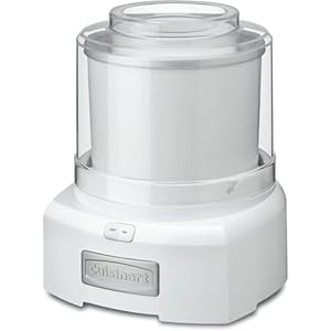 Cuisinart Ice Cream Maker Machine, 1.5 Quart Double Insulated Machine, Sorbet and Frozen Yogurt Maker, Ready in 20 Minutes, ICE-21P1, White