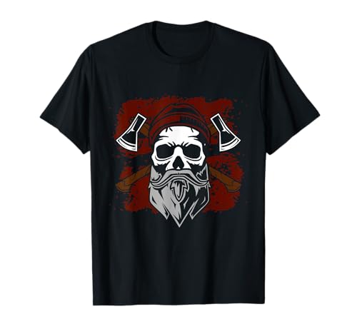 Bûcheron Tête De Mort Image Métier Nature Bois Homme Cadeau T-Shirt