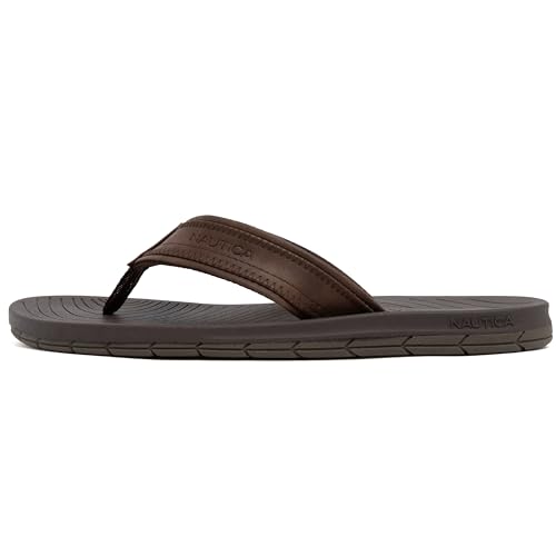 Image of Nautica Men's Flip Flop Shower Sandals Slides - Comfortable Waterproof Beach Footwear Slip-On Thong (Medium /Wide Width)