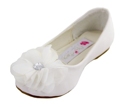 Cinderella Shimmer Flats (Childrens 11, White)