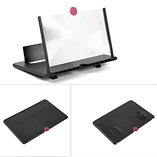 Amplificador de pantalla de 12" con soporte plegable rojo para móviles 5
