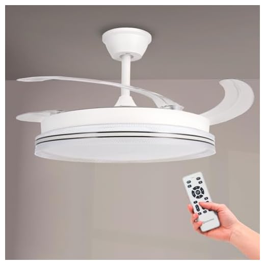 M mimotec - Ventilador de Techo Led White Decor, Temperatura de color regulable, Función Verano/Invierno, 6 velocidades, LM8853