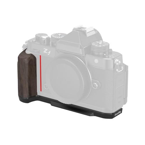 SMALLRIG Poignée en Bois Z f, Support de Poignée en L pour Nikon Z f, Poignée Latérale de Style Rétro avec Trou Fileté 1/4'-20, Griffe Porte-Accessoires, Plaque à Dégagement Rapide pour Arca, Noir