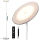 PreeOtti Stehlampe Wohnzimmer LED, 36W, Moderne Stehleuchte mit Fernbedienung & Touch-Steuerung, 3 Farbtemperaturen, Stufenlos Dimmbar, Leselampe Stehlampe für Wohnzimmer Schlafzimmer Büro(Silbergrau)