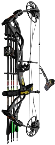 Sanlida Dragon X9 Ready to Hunt Compound Bow Package for Adults, Archery Compound Bow and Arrow Set, 0-70 Lbs Draw Weight, No Bow Press Needed, Limited Life-time Warranty (Black)
