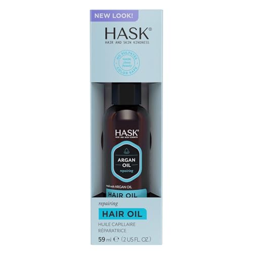 HASK Argan Repairing Hair Oil for shine and frizz control for all hair types color safe gluten free sulfate free paraben free - 1 100ml Bottle