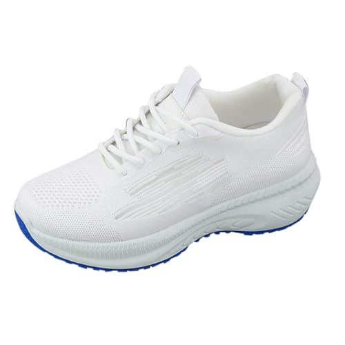 Scarpe da corsa da donna, scarpe da ginnastica da donna, comode, traspiranti, leggere, antiscivolo, per il fitness, da corsa, suola spessa, bianco, 38 EU