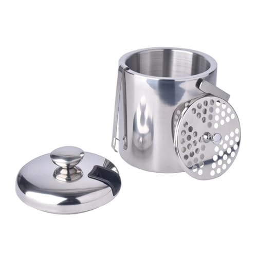 Seau à glace isotherme 1.3L récipient inox double paroi avec couvercle