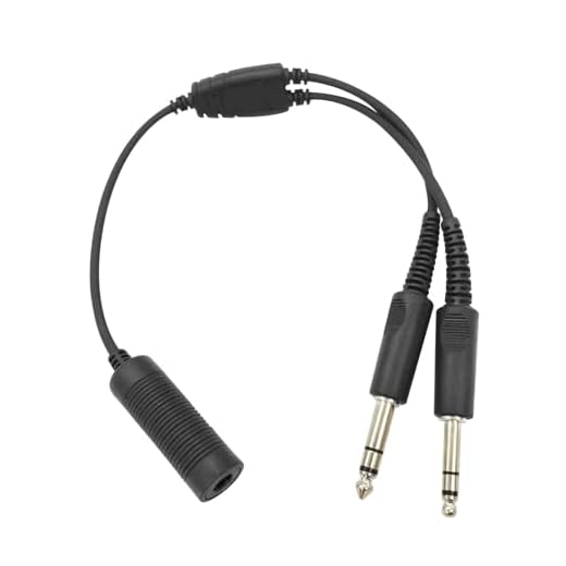 WODASEN Civilian U-174 Helicopter Headset Plug to GA Dual Plugs General Aviation Headsets Adapter U174/U TP-120 to Twin PJ-068 PJ-055 Fixed-Wing Airplane Connector Pilot Extension Cable Converter Cord