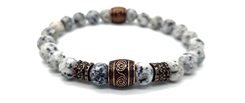 Nahle | Wikinger Armband | Howlith 8mm Viking Stretch- Armband |...