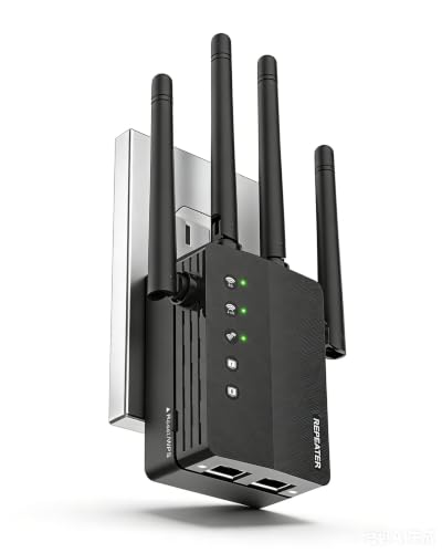 WiFi Extender, Long Range WiFi Repeater, WiFi Range Extender, Covers Up to 12880 Sq.ft, Easy Set Up...