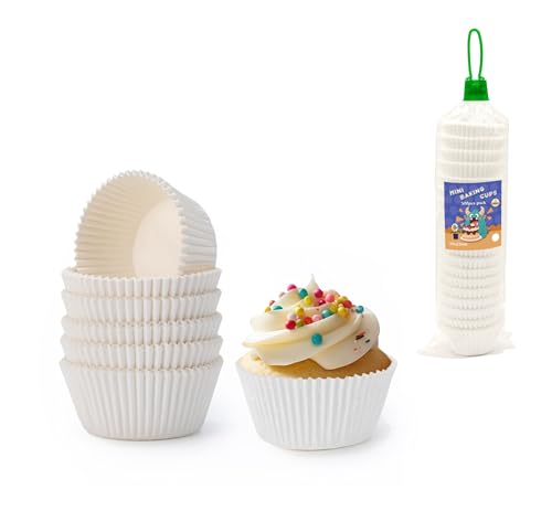 Mini Cupcake Liners 500 pcs White Mini Muffin Liners,...